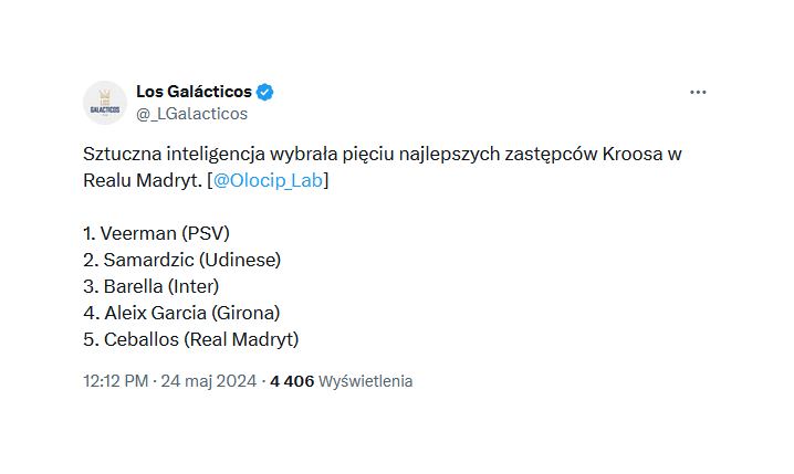 Sztuczna inteligencja wybrała NAJLEPSZYCH 5 NASTĘPCÓW Kroosa w Realu XD